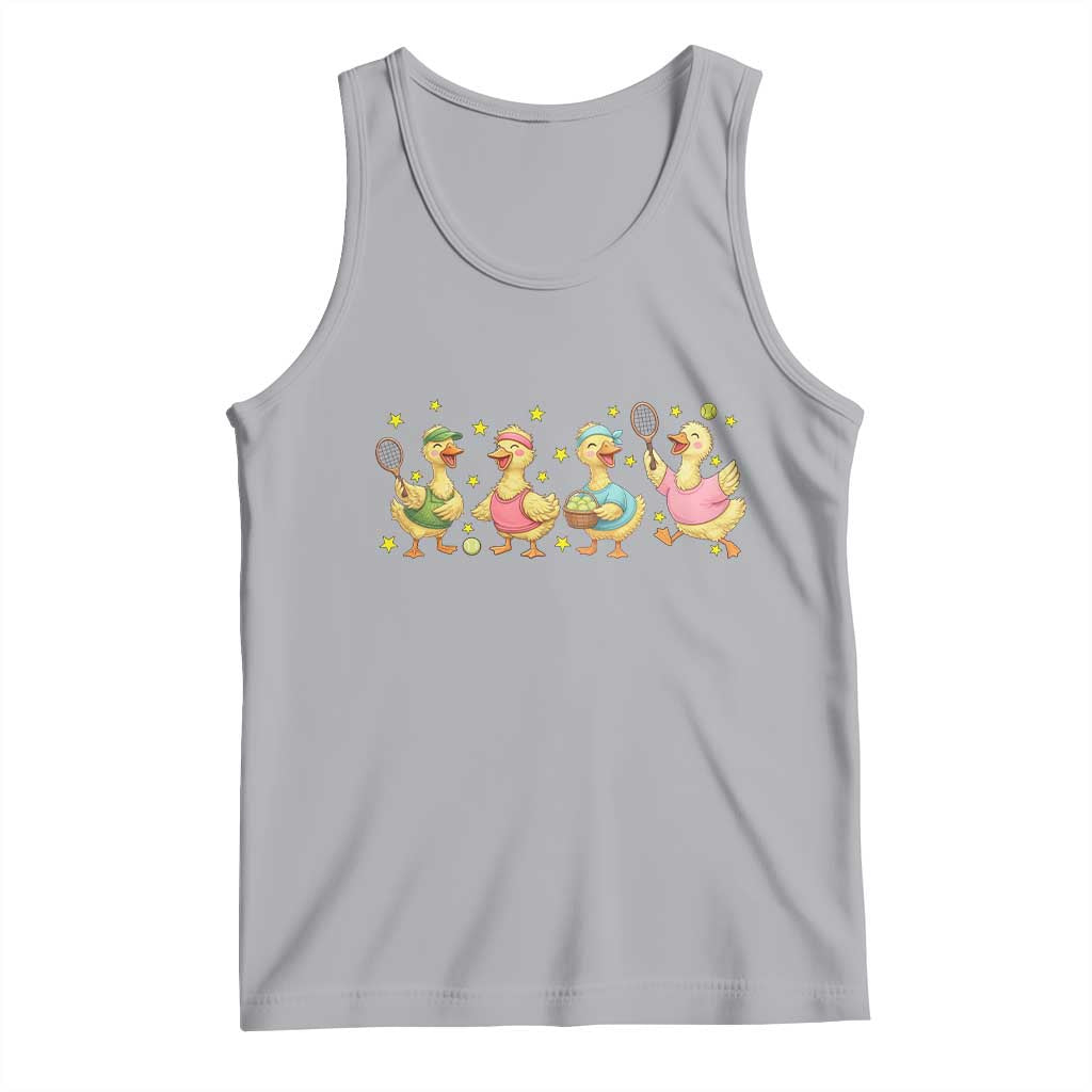 Funny Duck Playing Tennis Tank Top Farm Animal Lover - Wonder Print Shop