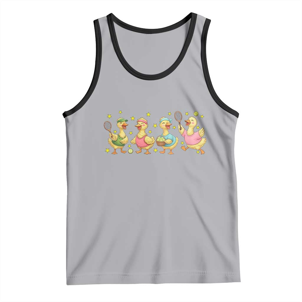 Funny Duck Playing Tennis Tank Top Farm Animal Lover - Wonder Print Shop