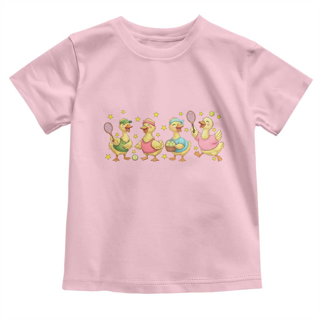 Funny Duck Playing Tennis Toddler T Shirt Farm Animal Lover - Wonder Print Shop