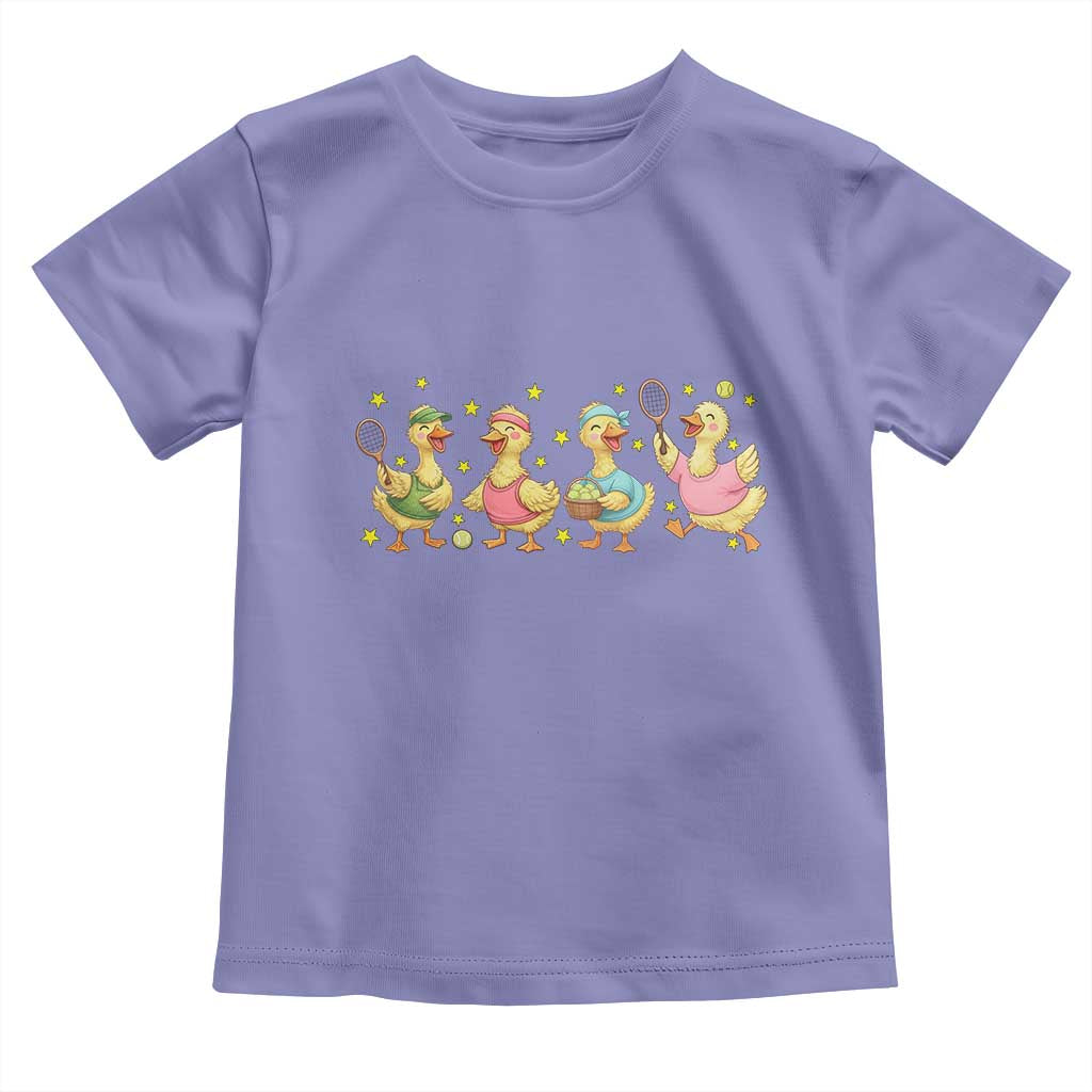 Funny Duck Playing Tennis Toddler T Shirt Farm Animal Lover - Wonder Print Shop