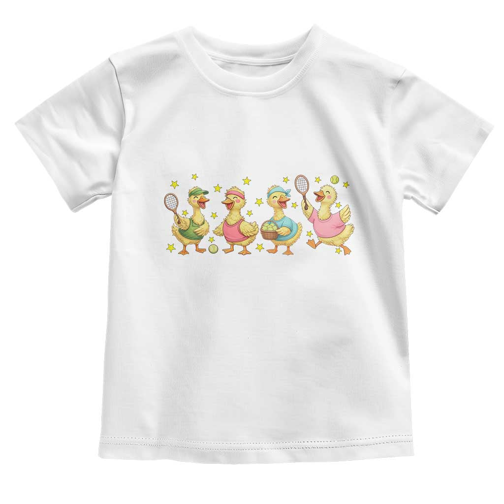 Funny Duck Playing Tennis Toddler T Shirt Farm Animal Lover - Wonder Print Shop