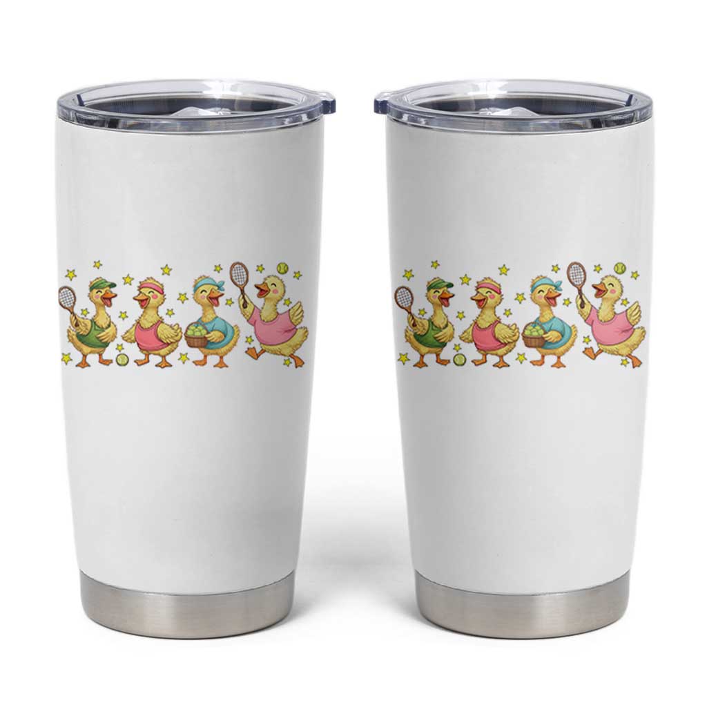 Funny Duck Playing Tennis Tumbler Cup Farm Animal Lover - Wonder Print Shop