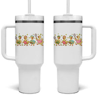 Funny Duck Playing Tennis Tumbler With Handle Farm Animal Lover - Wonder Print Shop