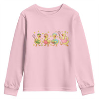 Funny Duck Playing Tennis Youth Sweatshirt Farm Animal Lover - Wonder Print Shop