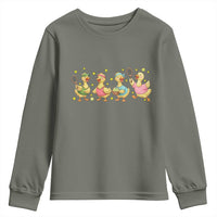 Funny Duck Playing Tennis Youth Sweatshirt Farm Animal Lover - Wonder Print Shop