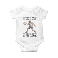 Grandpa Is My Name Tennis Is My Game Baby Onesie Funny Tennis Quote - Wonder Print Shop