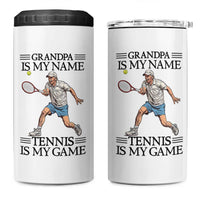 Grandpa Is My Name Tennis Is My Game 4 in 1 Can Cooler Tumbler Funny Tennis Quote - Wonder Print Shop