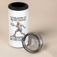 Grandpa Is My Name Tennis Is My Game 4 in 1 Can Cooler Tumbler Funny Tennis Quote - Wonder Print Shop