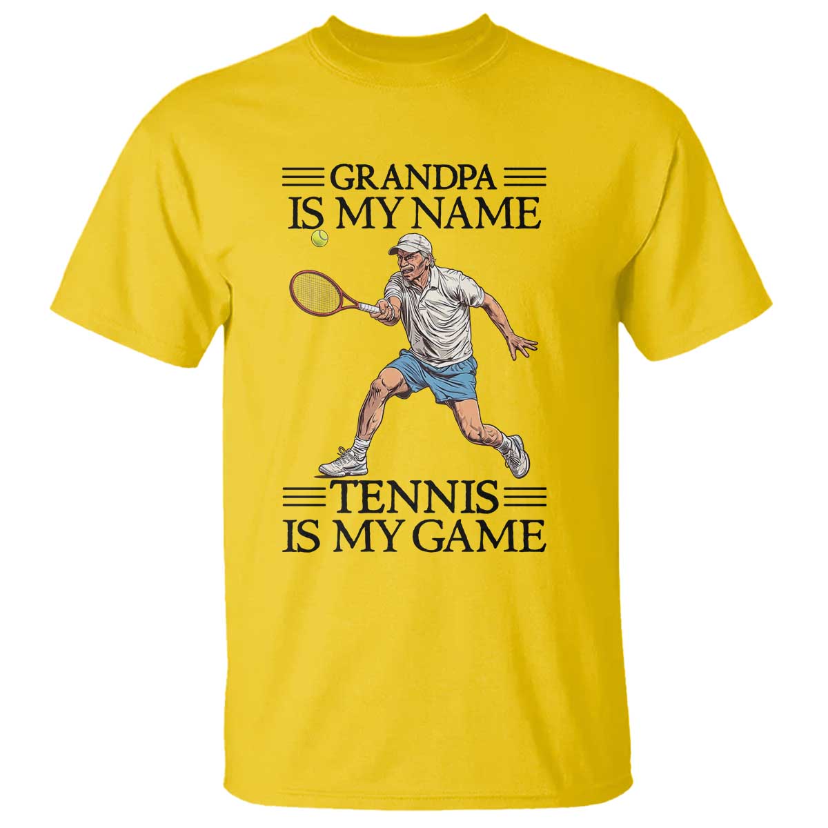 Grandpa Is My Name Tennis Is My Game T Shirt Funny Tennis Quote - Wonder Print Shop