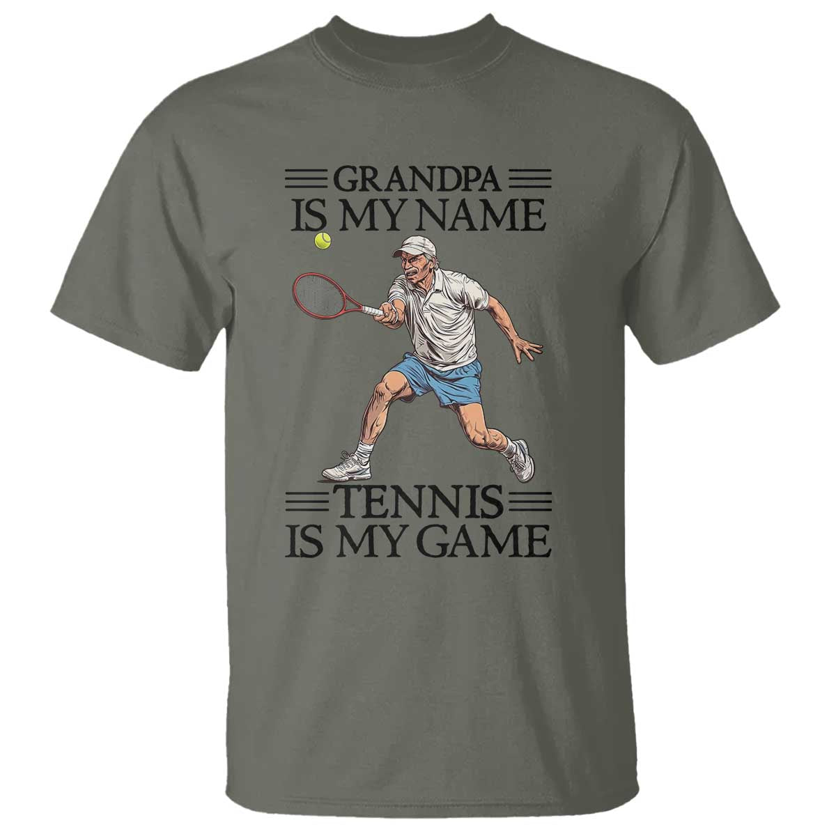Grandpa Is My Name Tennis Is My Game T Shirt Funny Tennis Quote - Wonder Print Shop