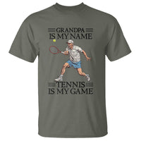 Grandpa Is My Name Tennis Is My Game T Shirt Funny Tennis Quote - Wonder Print Shop