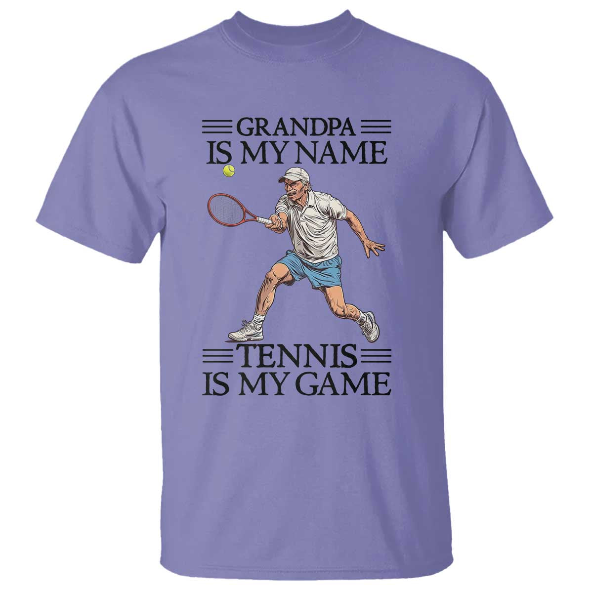 Grandpa Is My Name Tennis Is My Game T Shirt Funny Tennis Quote - Wonder Print Shop