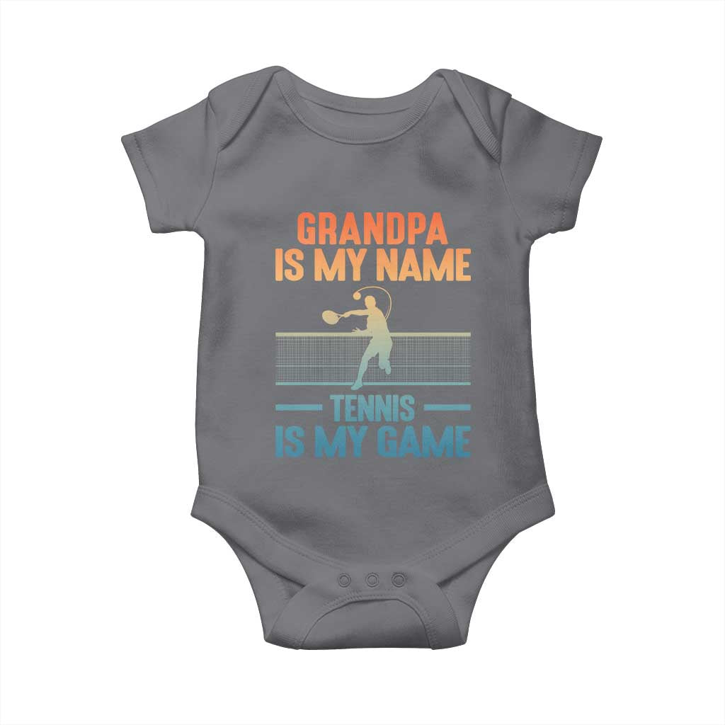 Funny Grandpa Tennis Quote Baby Onesie Tennis Is My Game - Wonder Print Shop