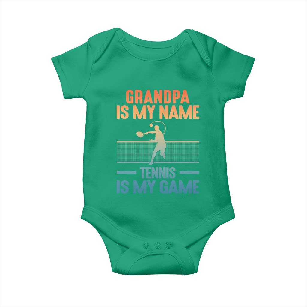 Funny Grandpa Tennis Quote Baby Onesie Tennis Is My Game - Wonder Print Shop