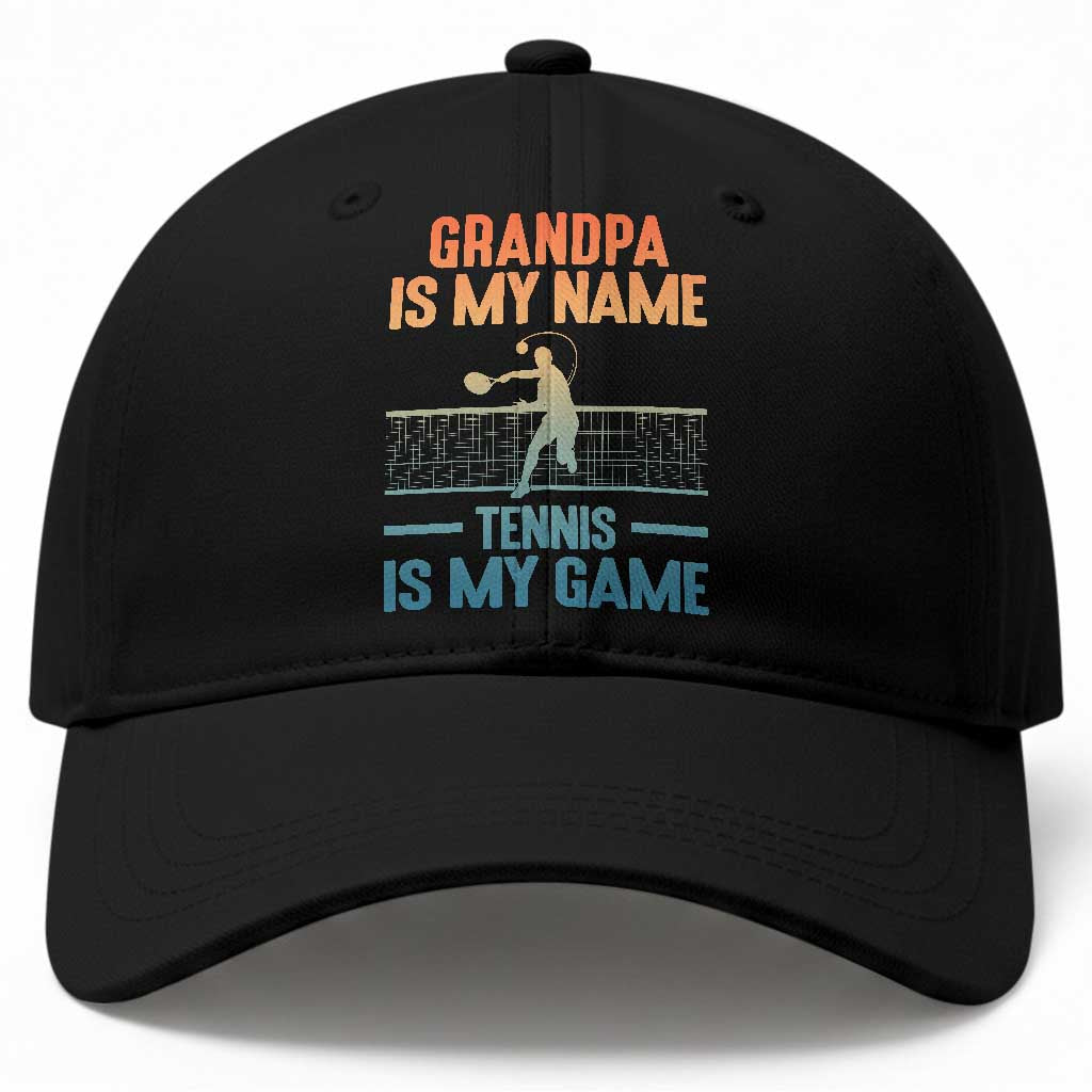 Funny Grandpa Tennis Quote Baseball Cap Tennis Is My Game