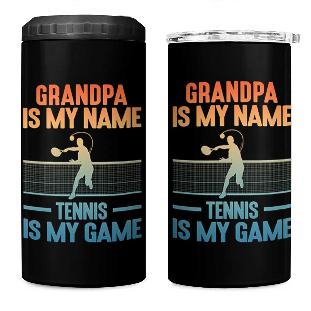 Funny Grandpa Tennis Quote 4 in 1 Can Cooler Tumbler Tennis Is My Game - Wonder Print Shop