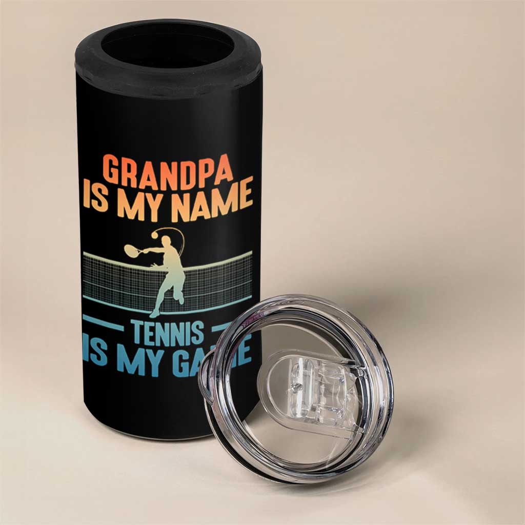 Funny Grandpa Tennis Quote 4 in 1 Can Cooler Tumbler Tennis Is My Game - Wonder Print Shop