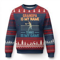 Funny Grandpa Tennis Quote Ugly Christmas Sweater Tennis Is My Game - Wonder Print Shop