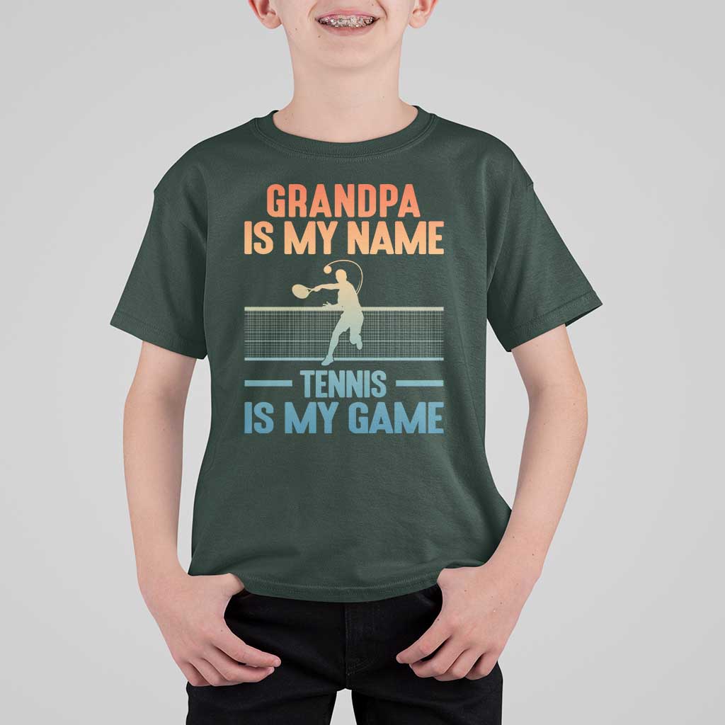 Funny Grandpa Tennis Quote T Shirt For Kid Tennis Is My Game - Wonder Print Shop