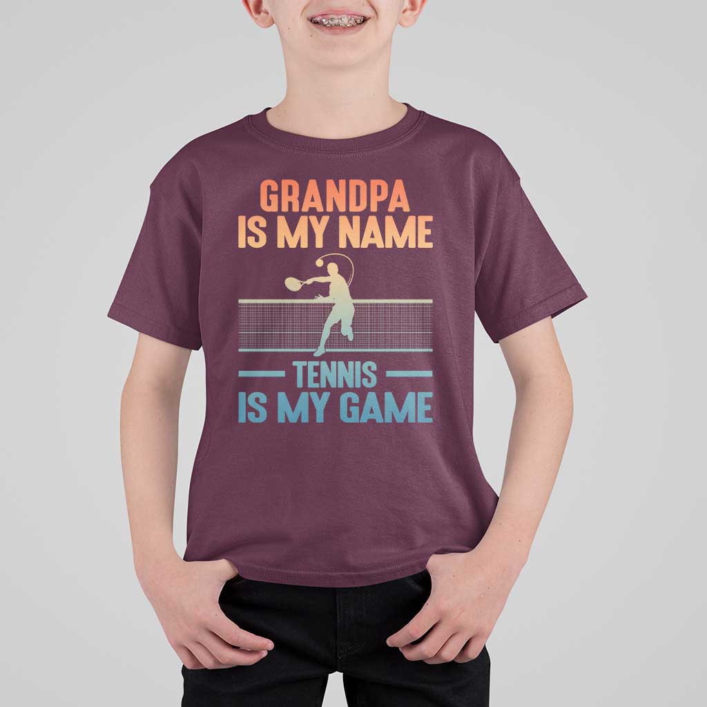 Funny Grandpa Tennis Quote T Shirt For Kid Tennis Is My Game - Wonder Print Shop