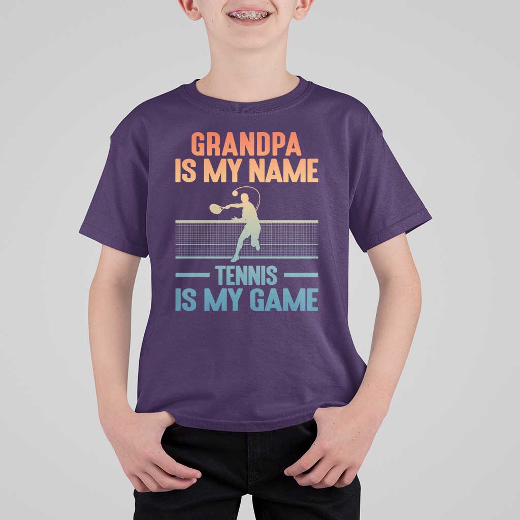 Funny Grandpa Tennis Quote T Shirt For Kid Tennis Is My Game - Wonder Print Shop