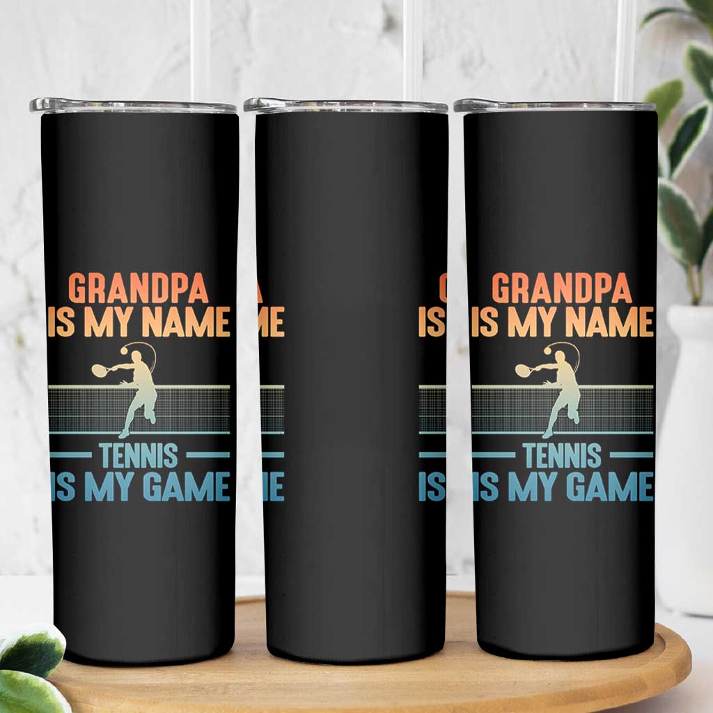 Funny Grandpa Tennis Quote Skinny Tumbler Tennis Is My Game - Wonder Print Shop
