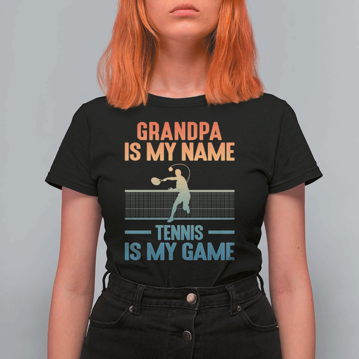 Funny Grandpa Tennis Quote T Shirt For Women Tennis Is My Game - Wonder Print Shop