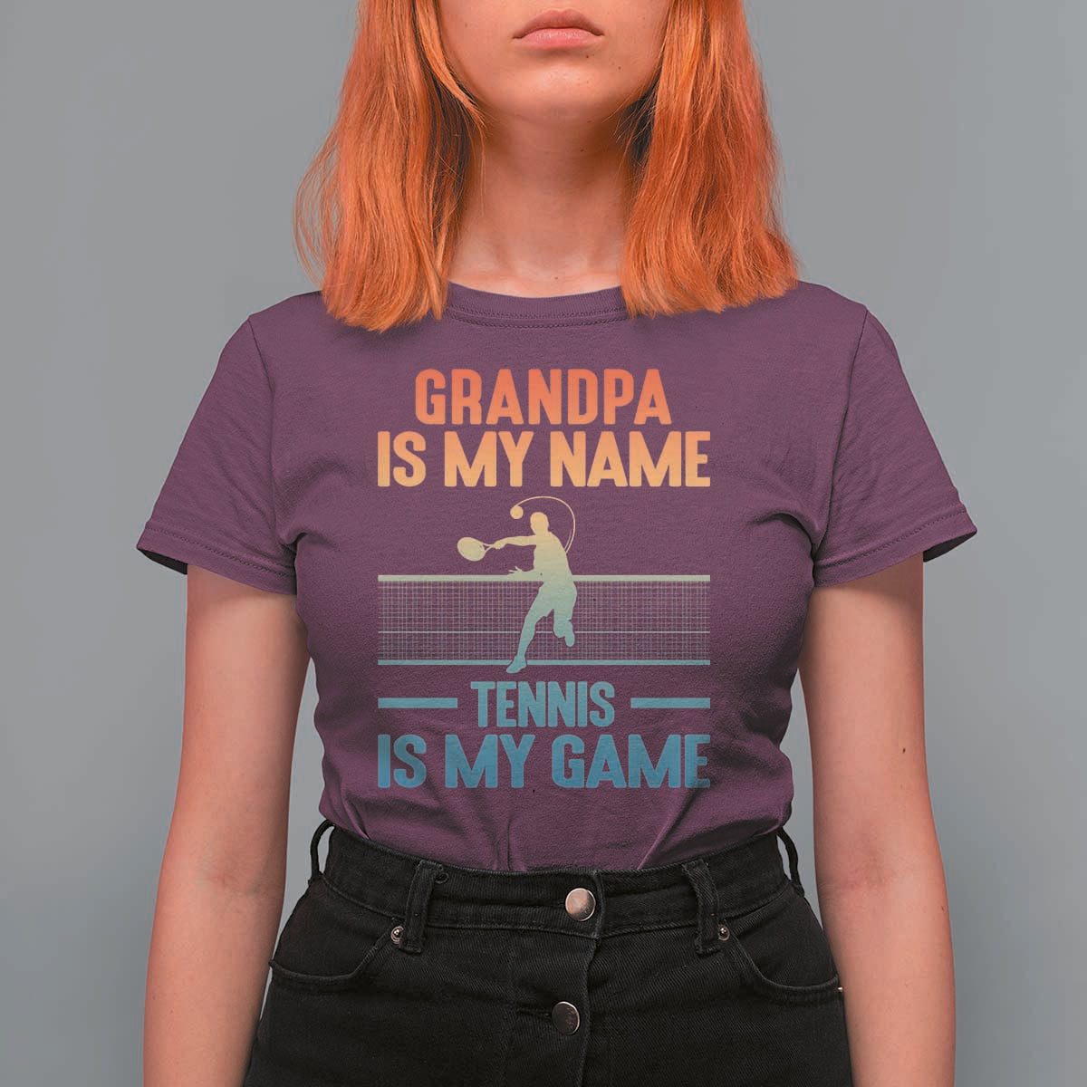 Funny Grandpa Tennis Quote T Shirt For Women Tennis Is My Game - Wonder Print Shop