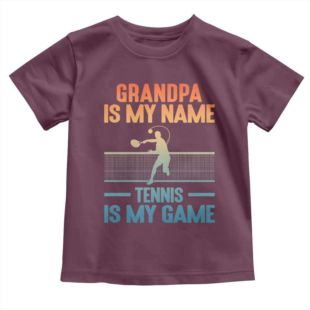 Funny Grandpa Tennis Quote Toddler T Shirt Tennis Is My Game - Wonder Print Shop