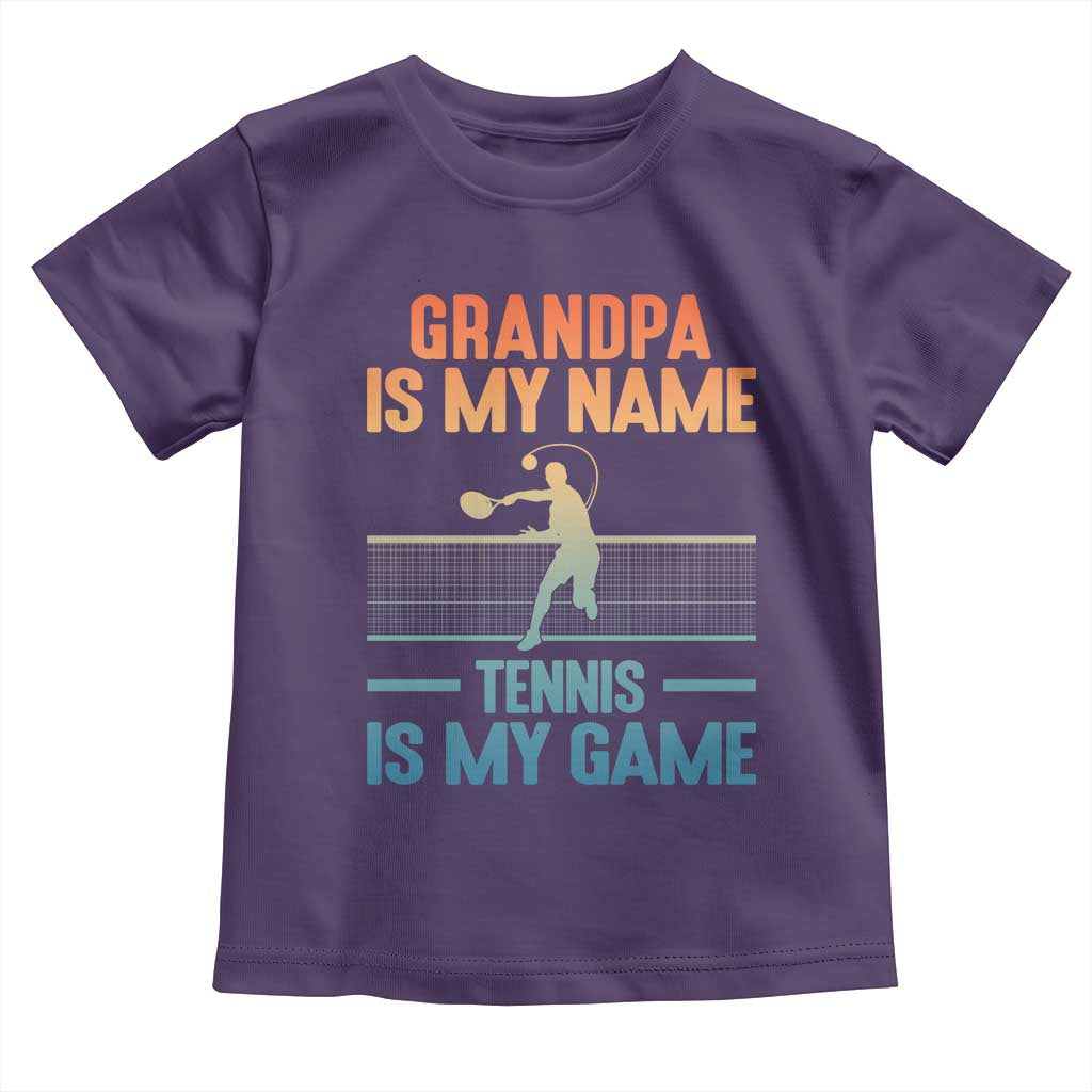 Funny Grandpa Tennis Quote Toddler T Shirt Tennis Is My Game - Wonder Print Shop