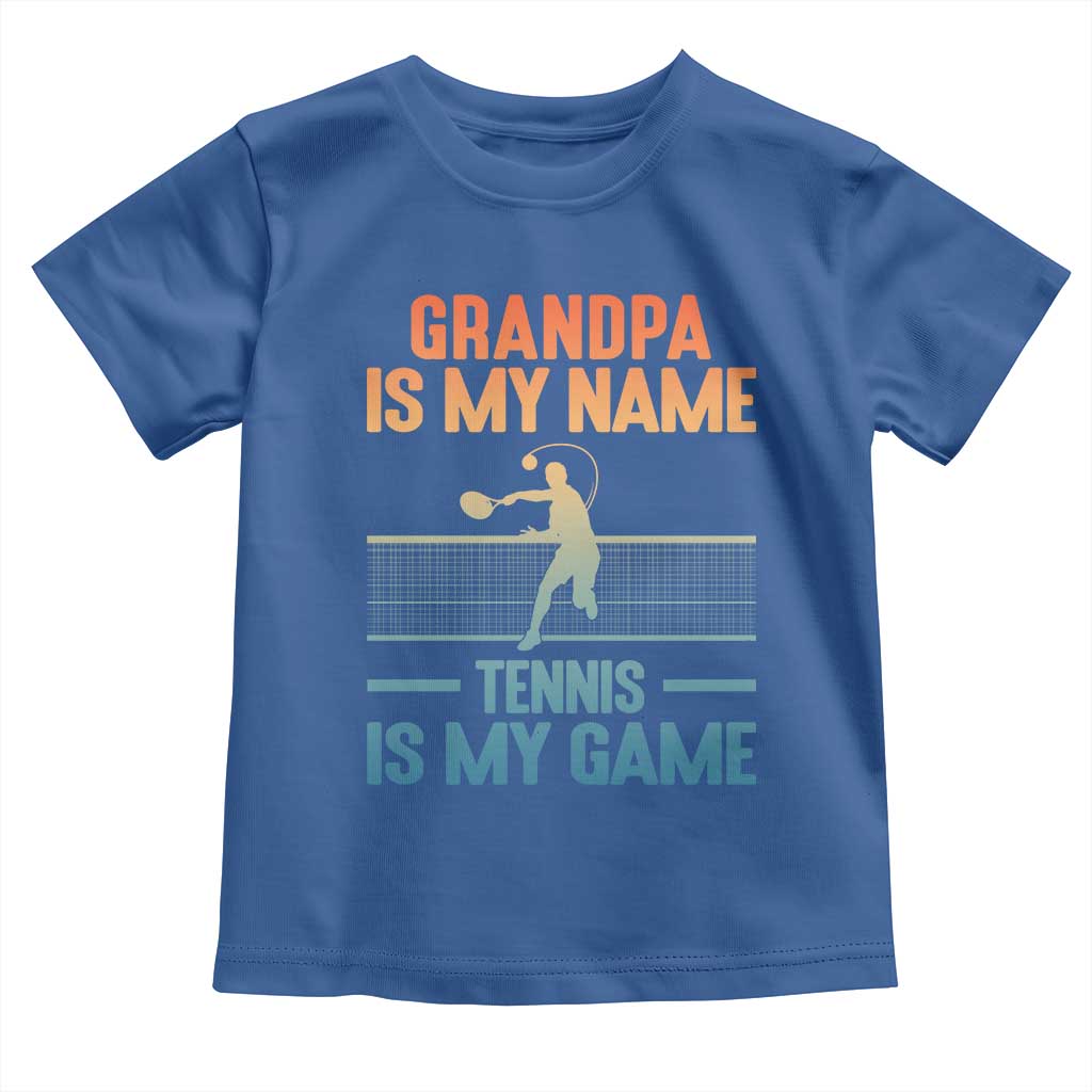 Funny Grandpa Tennis Quote Toddler T Shirt Tennis Is My Game - Wonder Print Shop