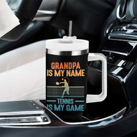 Funny Grandpa Tennis Quote Tumbler With Handle Tennis Is My Game - Wonder Print Shop
