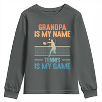 Funny Grandpa Tennis Quote Youth Sweatshirt Tennis Is My Game - Wonder Print Shop