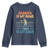 Funny Grandpa Tennis Quote Youth Sweatshirt Tennis Is My Game - Wonder Print Shop