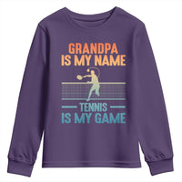 Funny Grandpa Tennis Quote Youth Sweatshirt Tennis Is My Game - Wonder Print Shop