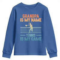Funny Grandpa Tennis Quote Youth Sweatshirt Tennis Is My Game - Wonder Print Shop