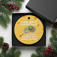 Never Underestimate An Old Man With A Tennis Racket Ceramic Ornament Funny Tennis Fan - Wonder Print Shop