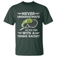 Never Underestimate An Old Man With A Tennis Racket T Shirt Funny Tennis Fan - Wonder Print Shop