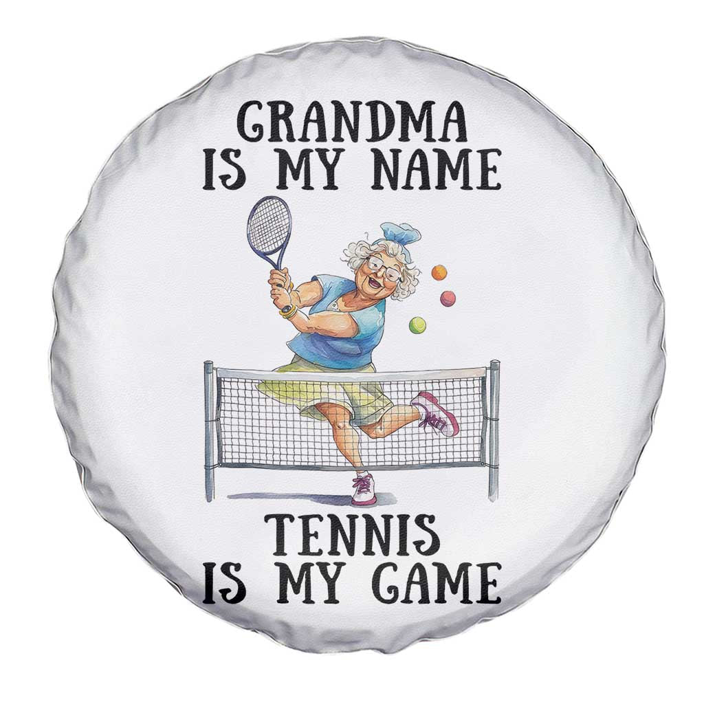 Funny Tennis Quote Spare Tire Cover Grandma Is My Name Tennis Is My Game - Wonder Print Shop