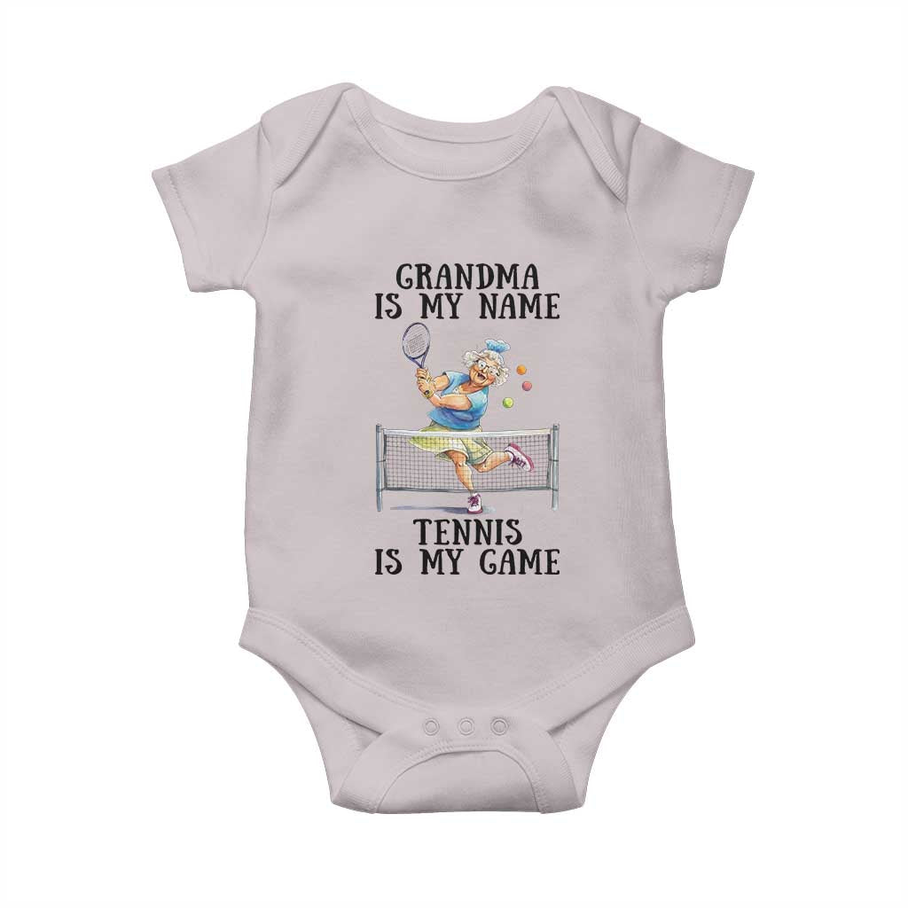 Funny Tennis Quote Baby Onesie Grandma Is My Name Tennis Is My Game - Wonder Print Shop