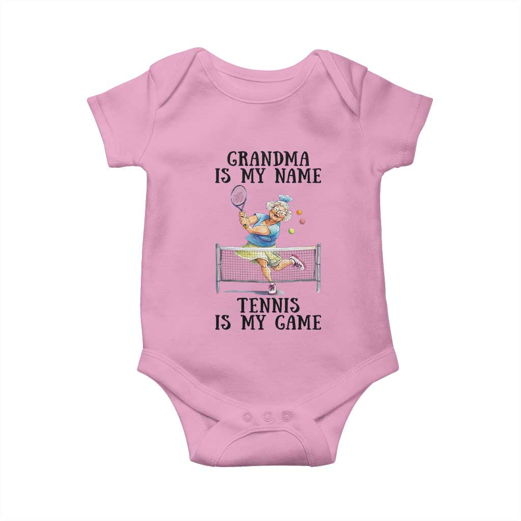 Funny Tennis Quote Baby Onesie Grandma Is My Name Tennis Is My Game - Wonder Print Shop