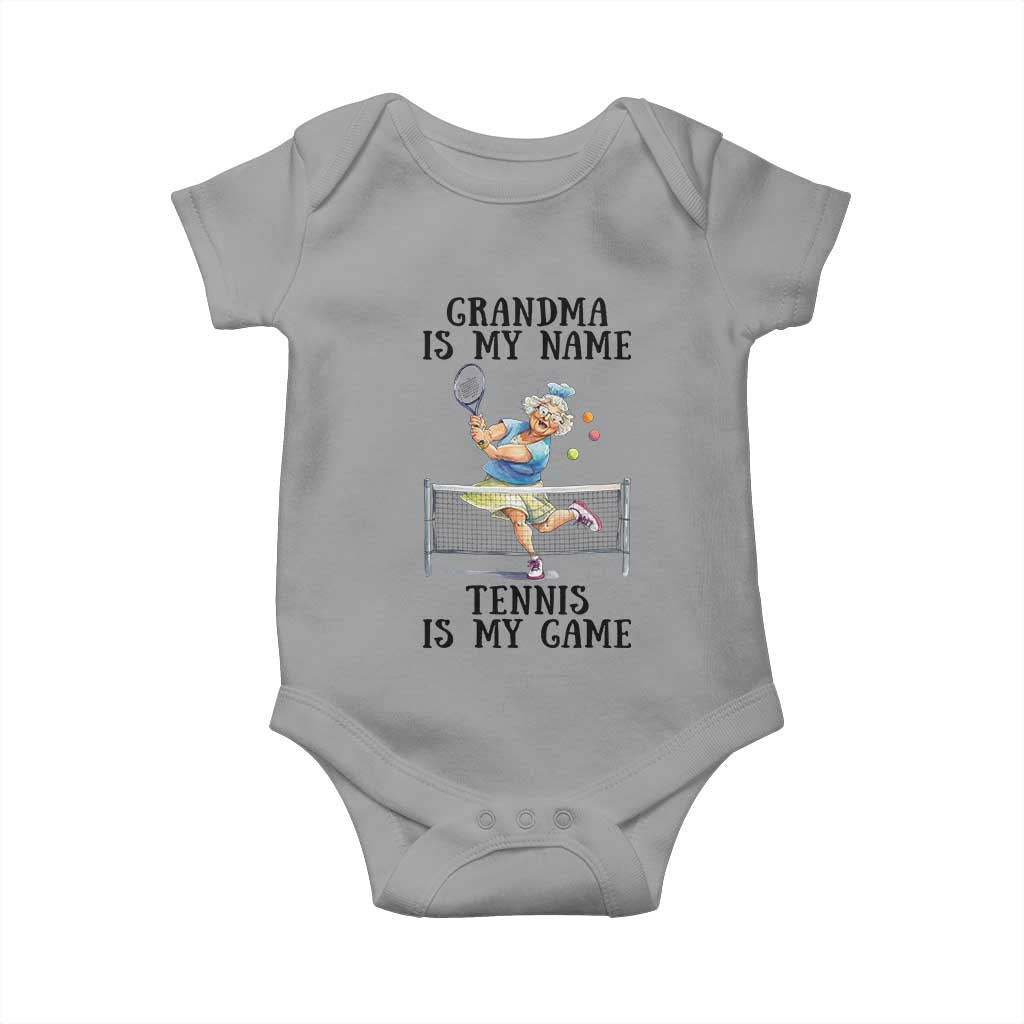 Funny Tennis Quote Baby Onesie Grandma Is My Name Tennis Is My Game - Wonder Print Shop