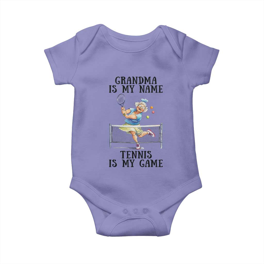 Funny Tennis Quote Baby Onesie Grandma Is My Name Tennis Is My Game - Wonder Print Shop