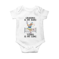 Funny Tennis Quote Baby Onesie Grandma Is My Name Tennis Is My Game - Wonder Print Shop
