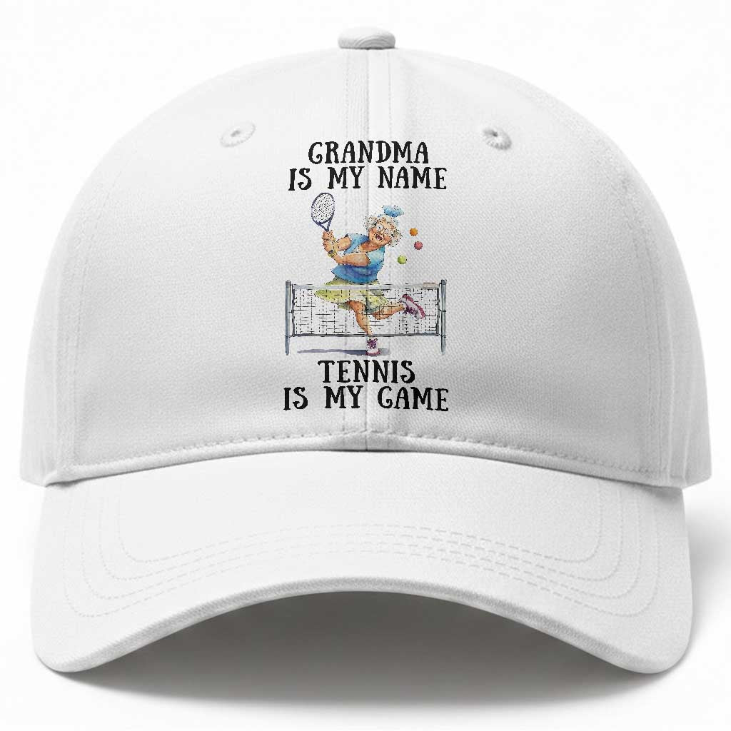 Funny Tennis Quote Baseball Cap Grandma Is My Name Tennis Is My Game
