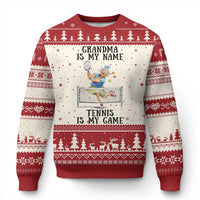 Funny Tennis Quote Ugly Christmas Sweater Grandma Is My Name Tennis Is My Game - Wonder Print Shop