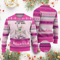 Funny Tennis Quote Ugly Christmas Sweater Grandma Is My Name Tennis Is My Game - Wonder Print Shop