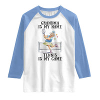 Funny Tennis Quote Raglan Shirt Grandma Is My Name Tennis Is My Game - Wonder Print Shop