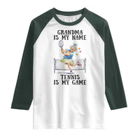 Funny Tennis Quote Raglan Shirt Grandma Is My Name Tennis Is My Game - Wonder Print Shop
