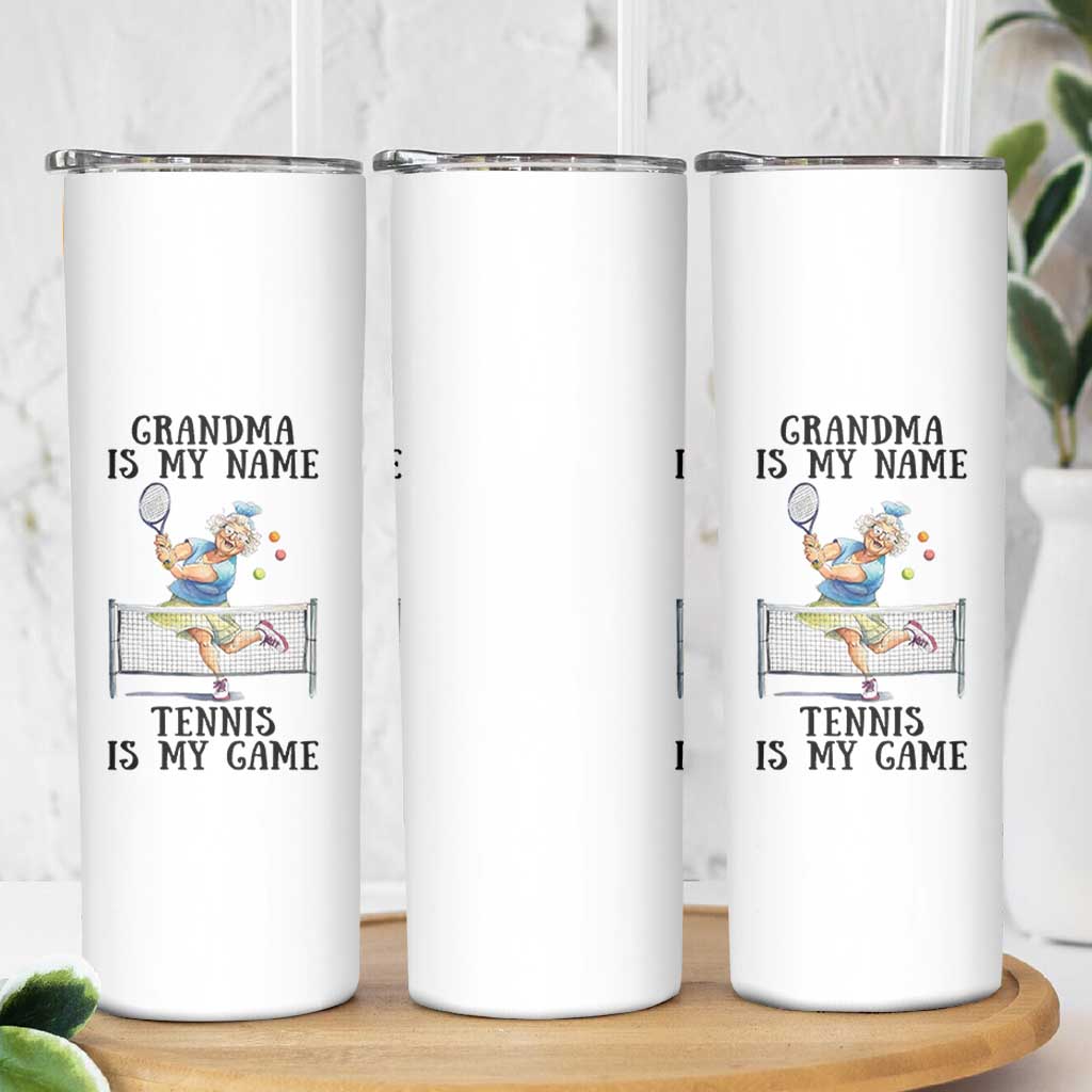 Funny Tennis Quote Skinny Tumbler Grandma Is My Name Tennis Is My Game - Wonder Print Shop